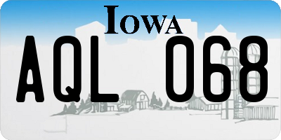 IA license plate AQL068