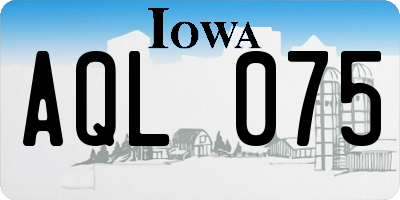 IA license plate AQL075