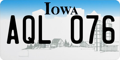 IA license plate AQL076
