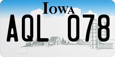 IA license plate AQL078