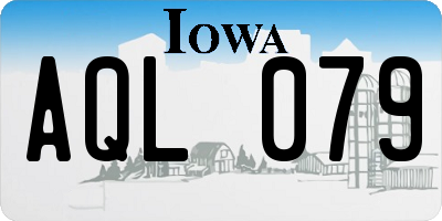 IA license plate AQL079