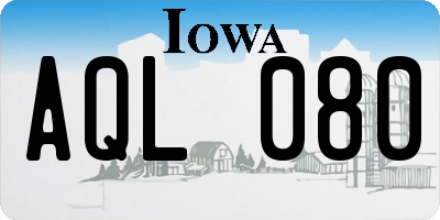 IA license plate AQL080