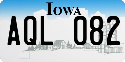 IA license plate AQL082