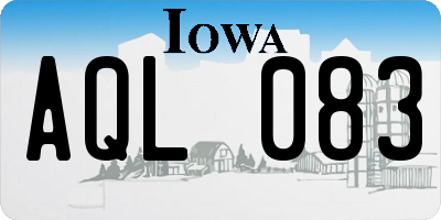 IA license plate AQL083