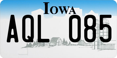 IA license plate AQL085