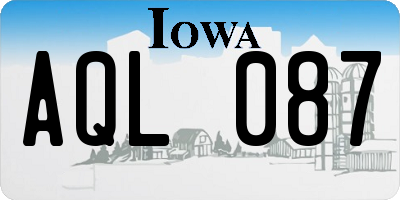 IA license plate AQL087