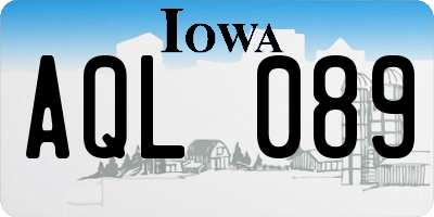 IA license plate AQL089