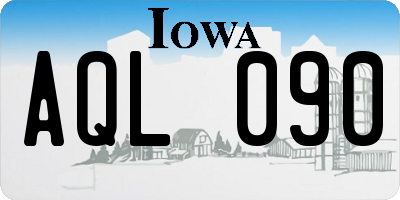 IA license plate AQL090
