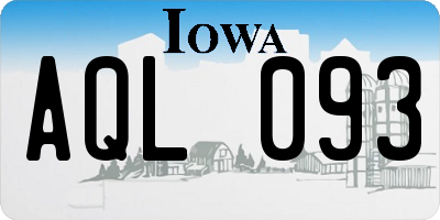 IA license plate AQL093