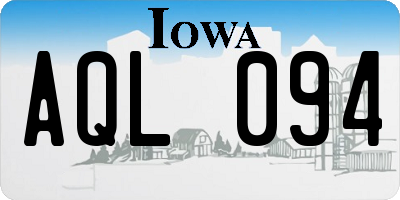 IA license plate AQL094