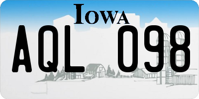 IA license plate AQL098