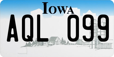 IA license plate AQL099