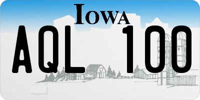 IA license plate AQL100