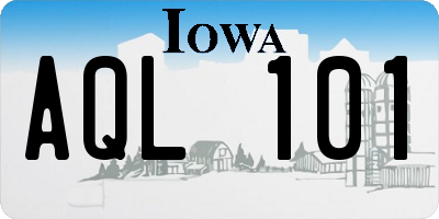 IA license plate AQL101