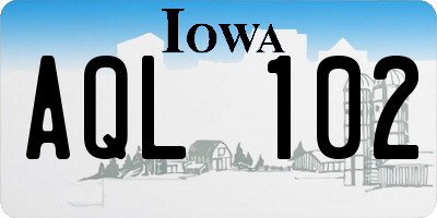 IA license plate AQL102