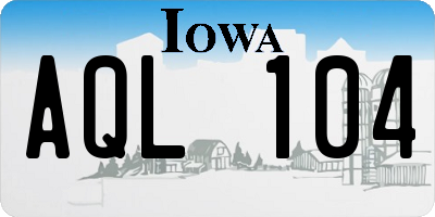 IA license plate AQL104