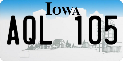IA license plate AQL105
