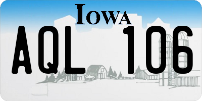 IA license plate AQL106