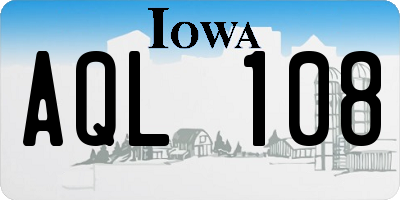 IA license plate AQL108