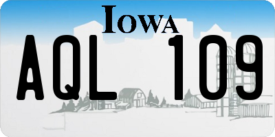 IA license plate AQL109