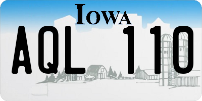 IA license plate AQL110