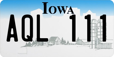 IA license plate AQL111