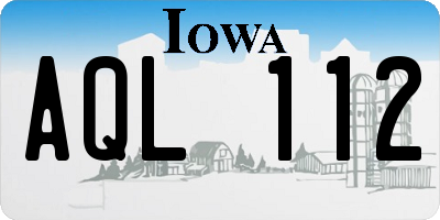 IA license plate AQL112