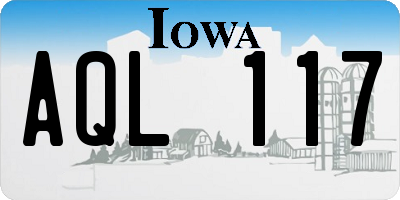 IA license plate AQL117
