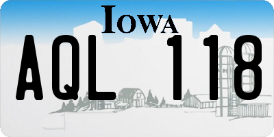 IA license plate AQL118