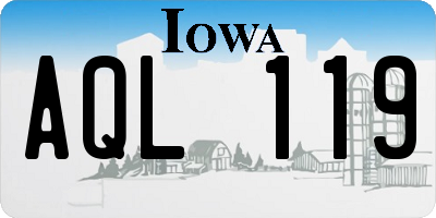 IA license plate AQL119