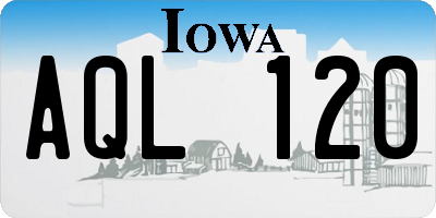 IA license plate AQL120