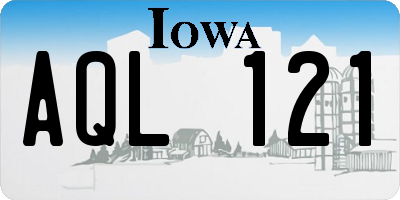 IA license plate AQL121