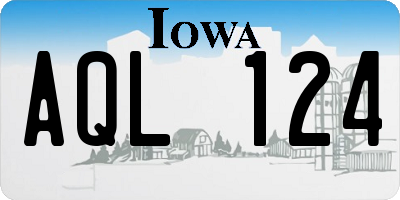 IA license plate AQL124