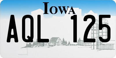 IA license plate AQL125