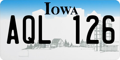 IA license plate AQL126