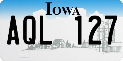 IA license plate AQL127
