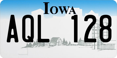 IA license plate AQL128