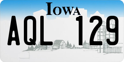 IA license plate AQL129