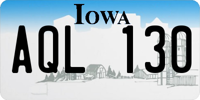 IA license plate AQL130