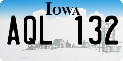 IA license plate AQL132