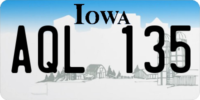 IA license plate AQL135