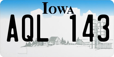 IA license plate AQL143