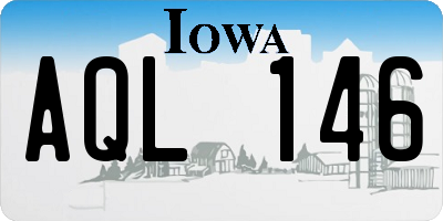 IA license plate AQL146