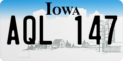 IA license plate AQL147
