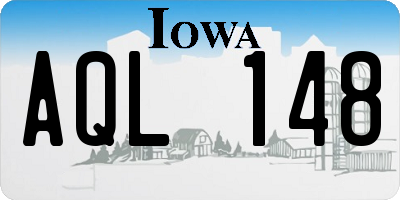 IA license plate AQL148