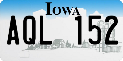 IA license plate AQL152