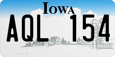 IA license plate AQL154