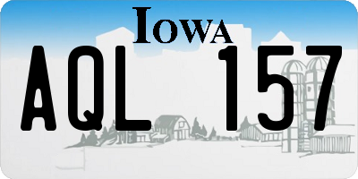 IA license plate AQL157
