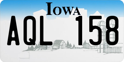 IA license plate AQL158