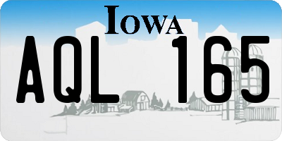 IA license plate AQL165